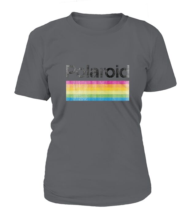 Classic Polaroid Logo Vintage Style Rainbow T-Shirt Woman