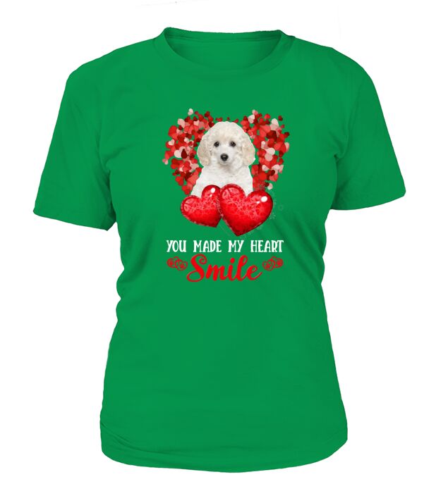 You Made My Heart Smile White Toy Poodle T-Shirt Woman