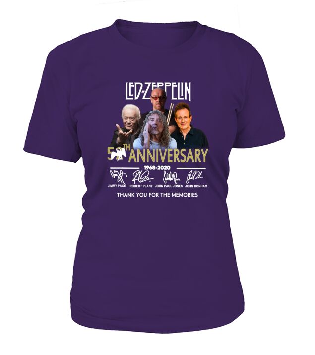 Led zeppelin 52th Anniversary 1968 2020 Thank You For The Memories Signatures shirt T-Shirt Woman