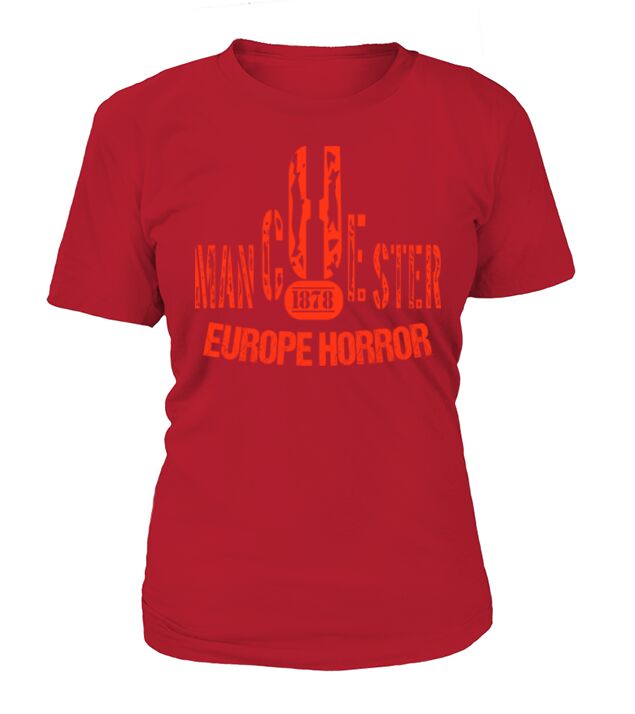Manchester United 1878 the Europe Horror RED COLOR T-Shirt Woman