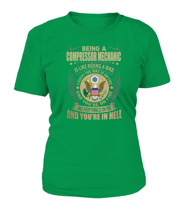 Being a Compressor Mechanic like Riding a Bike Job Title Shirts T-Shirt Woman
