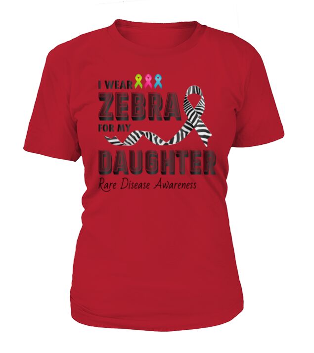 Rare Disease Awareness Day Zebra Ribbon Daughter T-Shirt Woman