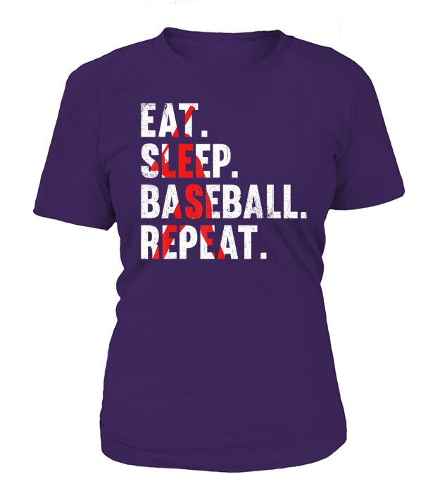 Eat Sleep Baseball Repeat, Funny Mens Tee for Sport Lovers T-Shirt T-Shirt Woman