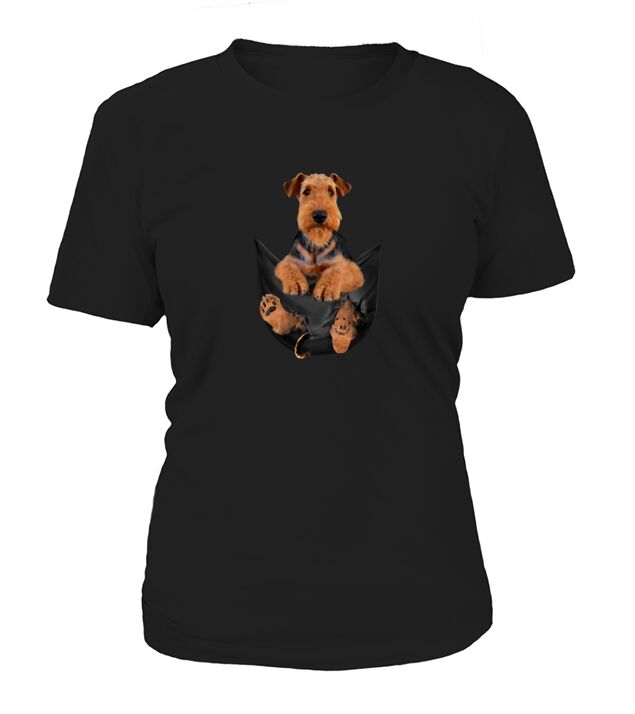 Airedale Terrier In Pocket T-Shirt Woman
