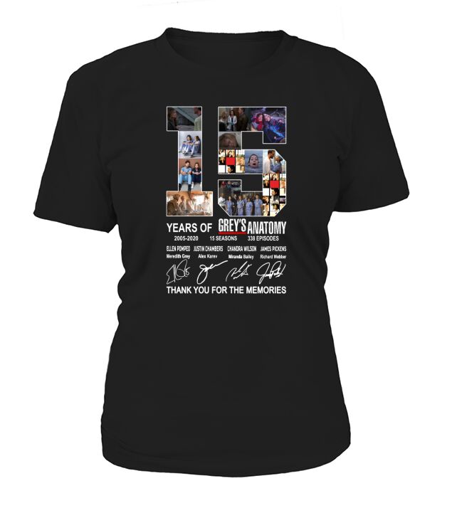 15 Years Of Grey’s Anatomy Thank You For The Memories T-Shirt Woman