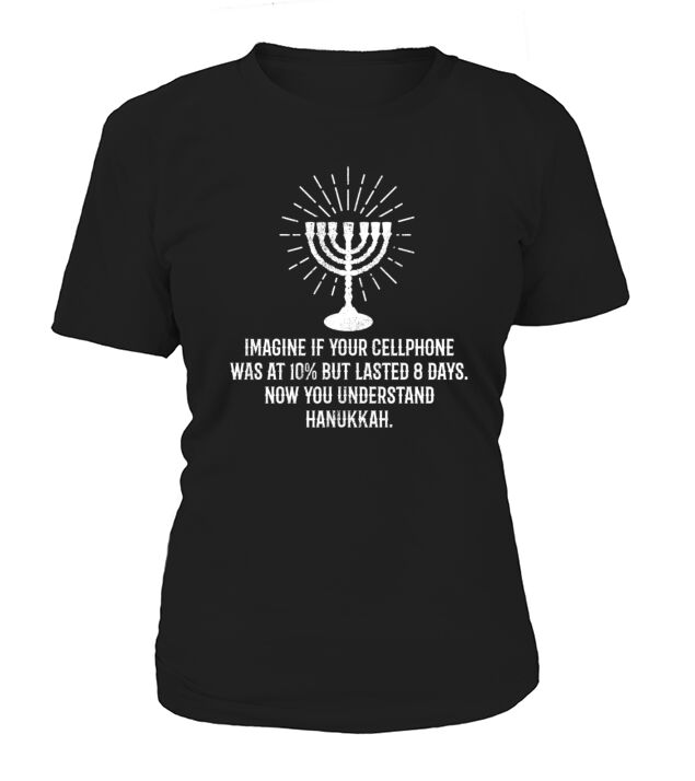 Hannukah 8 Days Of Hanukkah Phone Battery T-Shirt Woman