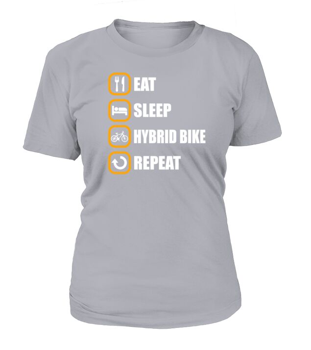 Hibridni Bicikl Eat Sleep Repeat T-Shirt Woman