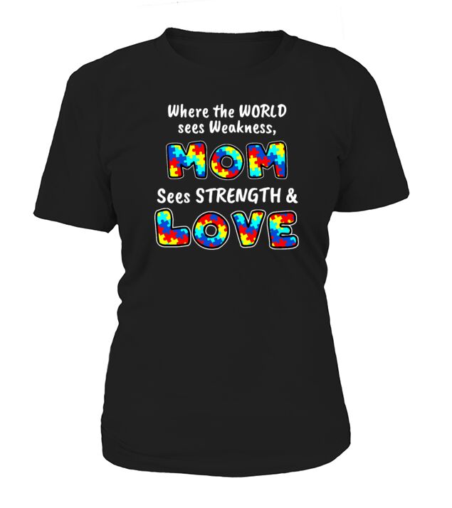Autism Awareness Mom Strength and Love puzzle Women's T-Shirt