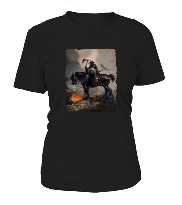 Frank Frazetta Art Death Dealer Barbarian Horror T-Shirt Woman