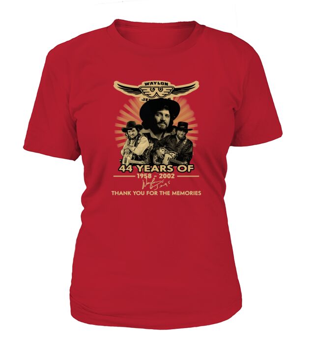 Symbol Waylon Jennings 44 years of 1958-2002 signature shirth T-Shirt Woman