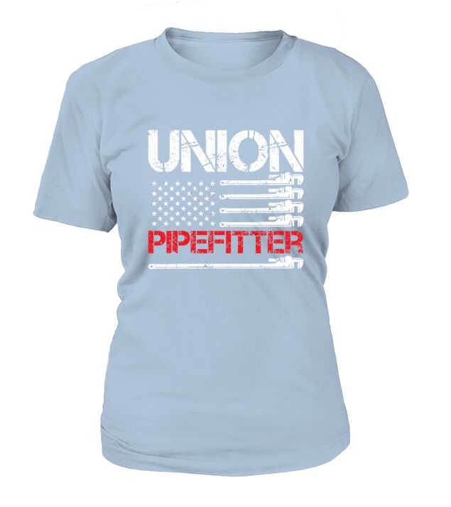 Union Pipefitter Union Strong USA American Flag T-Shirt Woman