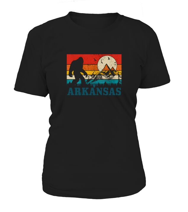 Arkansas Bigfoot Vintage Mountains Hiking Camping Women's T-Shirt
