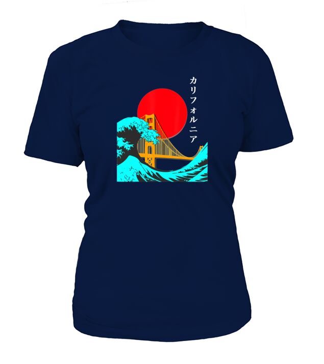 Bay Area Golden Gate Bridge California Japan Writing T-Shirt Woman