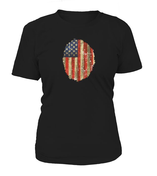 12 Vintage Distress US Flag 5 T-Shirt Woman