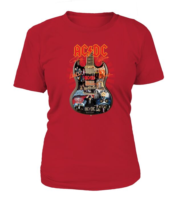 ACDC signatures guitar shirt T-Shirt Woman