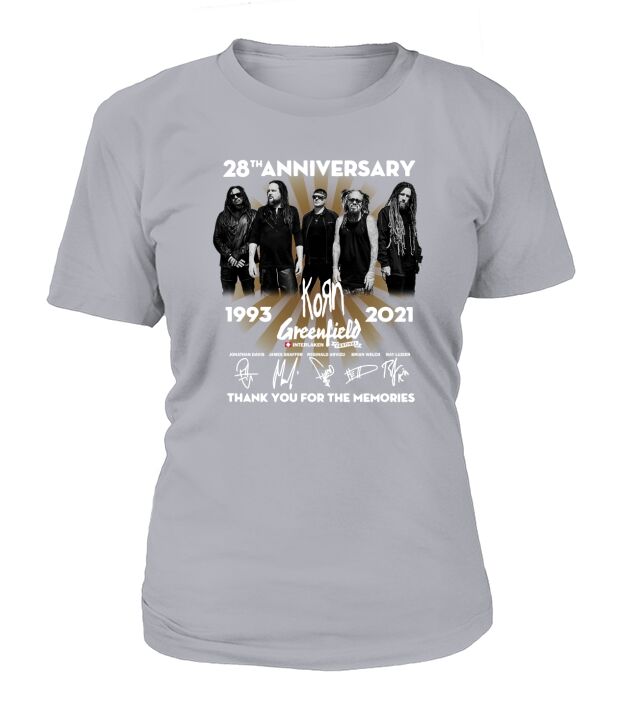 28th anniversary 1993 2021 Korn Greenfield signatures thank you for the memories T-Shirt Woman