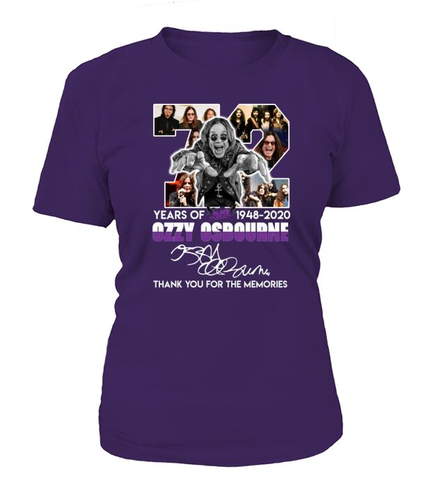 72 years of 1948 2020 ozzy osbourne thank you for the memories signature T-Shirt Woman