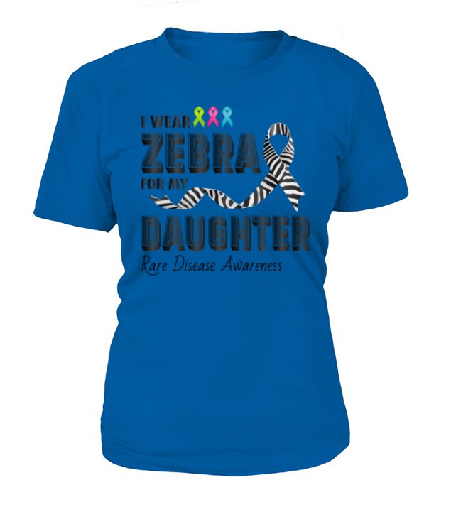 Rare Disease Awareness Day Zebra Ribbon Daughter T-Shirt Woman