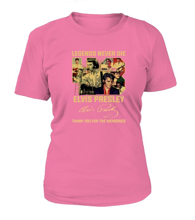 Legends Never Die Elvis Presley Thank You For The Memories Signature T-Shirt Woman