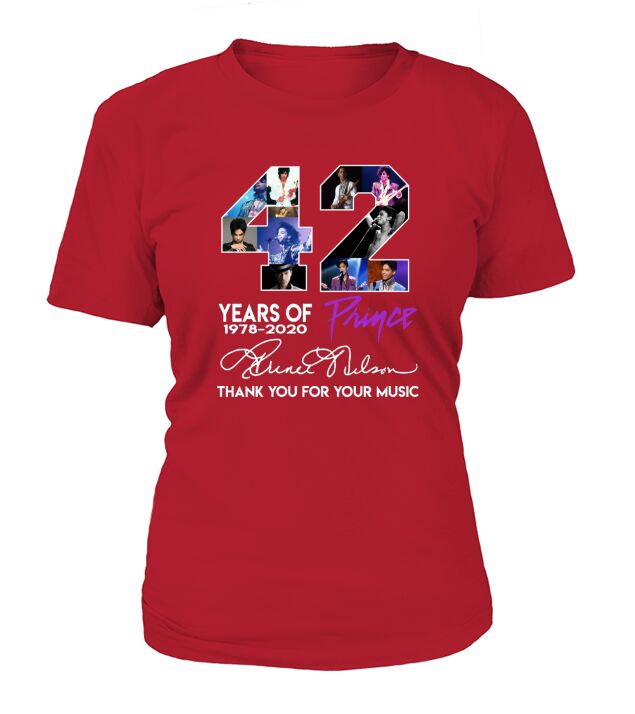 42 years of Prince signature thank you for the memories T-Shirt Woman