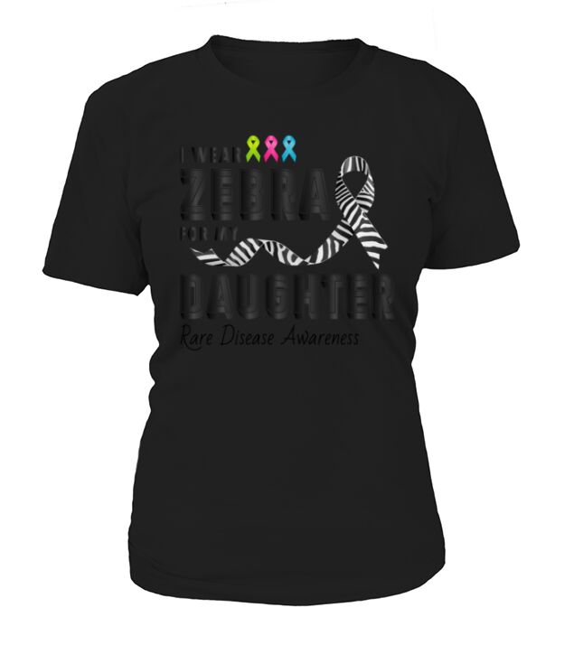 Rare Disease Awareness Day Zebra Ribbon Daughter T-Shirt Woman