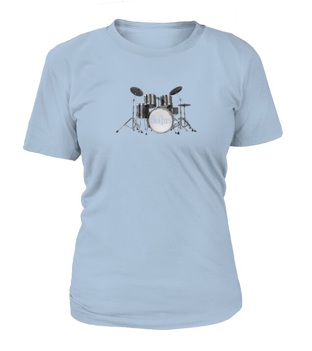 The Beatles Drums Black T-Shirt Woman