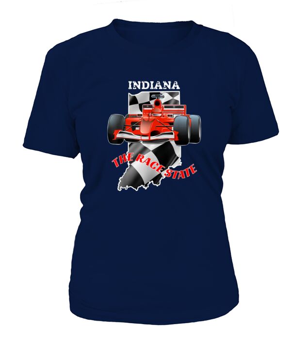 500 Indianapolis Indiana the Race State Checkered Flag T-Shirt Woman