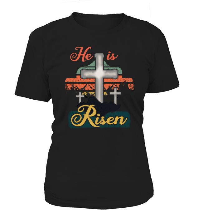 Retro He Risen Jesus God Happy Easter Sunday 2022 T-Shirt Woman