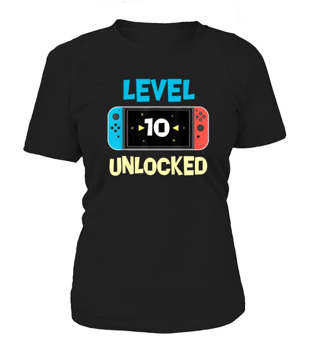 Level 10 unlocked Switch Gamer 10th Birthday Women's T-Shirt