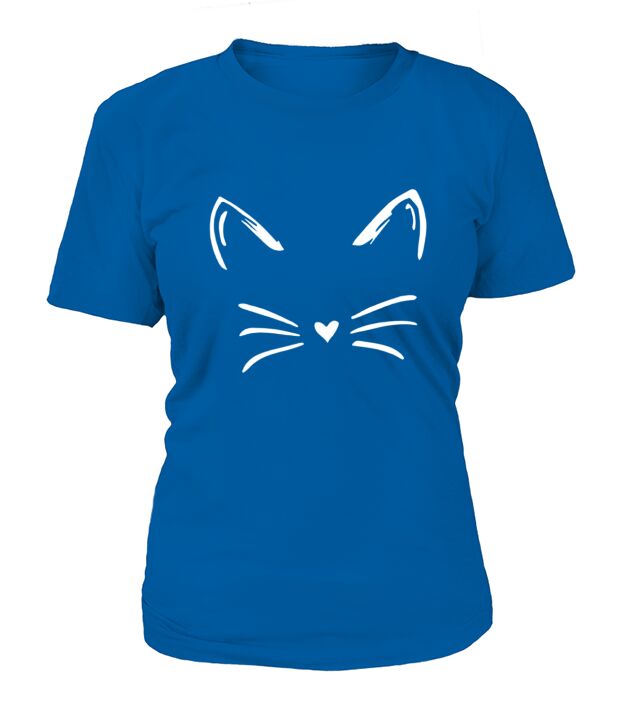 Cat for Women Cute Face Ears Whiskers Lazy T-Shirt Woman