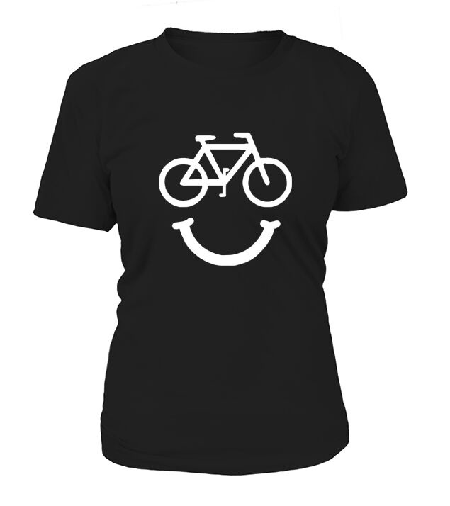 bicycle bicycling cycling Smiling Face T-Shirt Woman