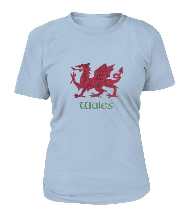 Wales Dragon T-Shirt Vintage Welsh Flag Tee T-Shirt Woman