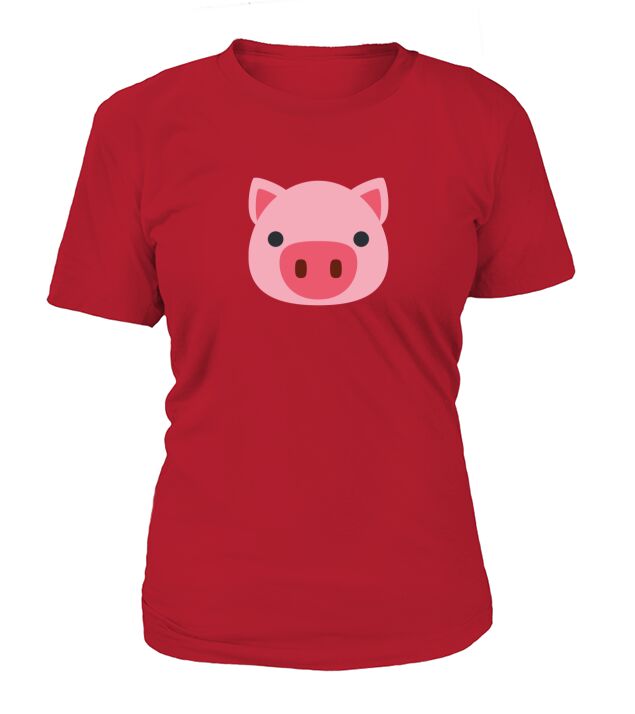 Pig Emoji Cute Porky Head Design T Little Pink Pig T Shirt T-Shirt Woman