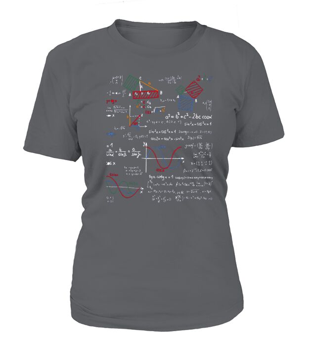 Math T-Shirt Teacher Formulas Cheat Sheet Cool Geek Nerd Tee T-Shirt Woman
