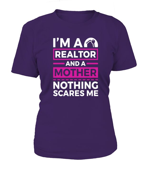 Womens Realtor Shirt Mom Halloween Outfit Nothing Scares Me T-Shirt Woman