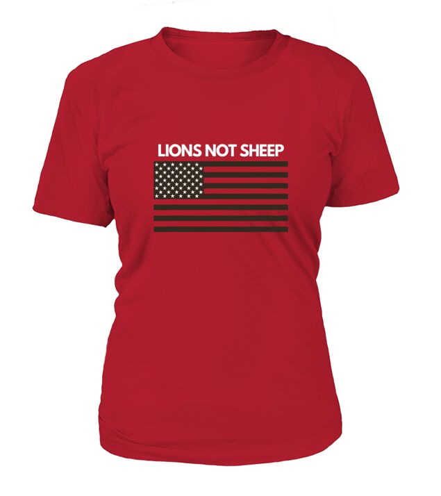 LIONS NOT SHEEP American Flag Premium T-Shirt Woman