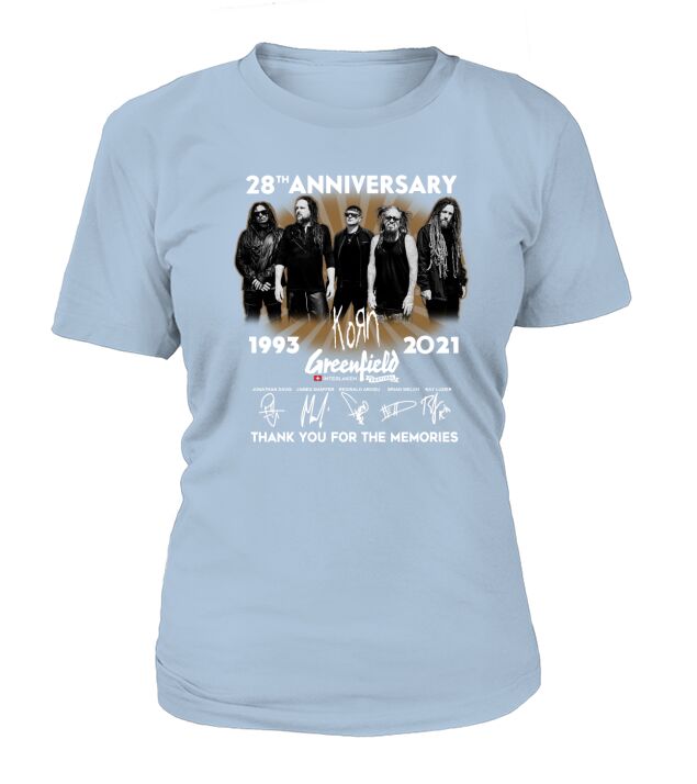 28th anniversary 1993 2021 Korn Greenfield signatures thank you for the memories T-Shirt Woman
