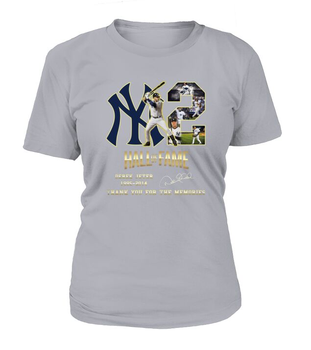Hall Of Fame Derek Jeter 1995 2014 Thank You For The Memories Signature T-Shirt Woman
