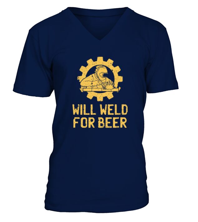 Will Weld For Beer V-Neck T-shirt