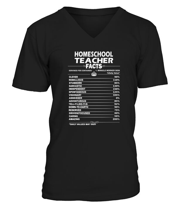 HOME SCHOOL TEACHER Job Fact V-Neck T-shirt