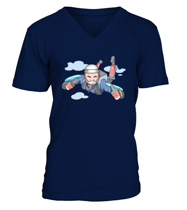 Skydiving Parachuting Freefly Make Skydiver Gift V-Neck T-shirt