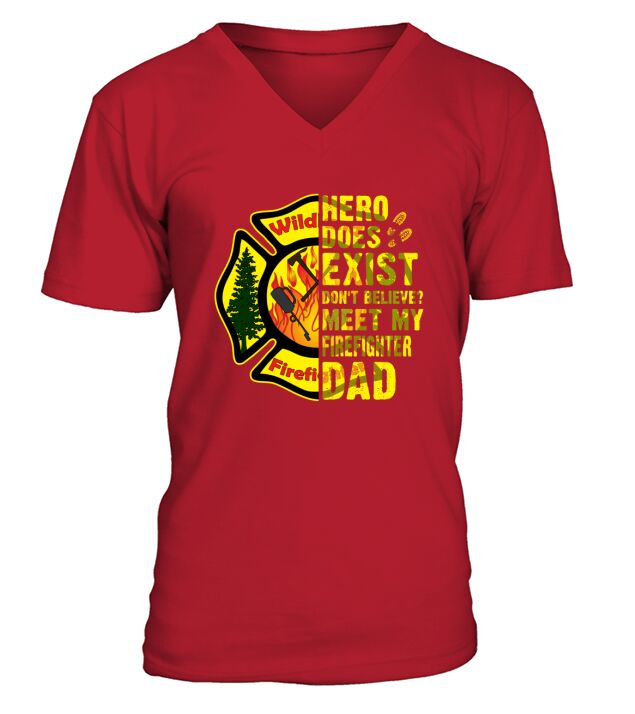 Meet My Wildland Firefighter Dad Jobs Gifts Shirts V-Neck T-shirt