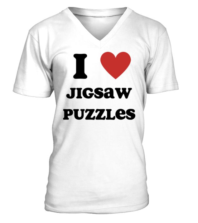 I Love Jigsaw Puzzles V-Neck T-shirt