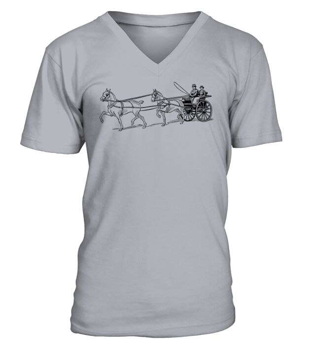 Tandem carriage V-Neck T-shirt