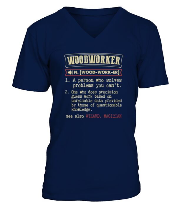 Woodworker Funny Dictionary Term Mens Badass T-Sh V-Neck T-shirt