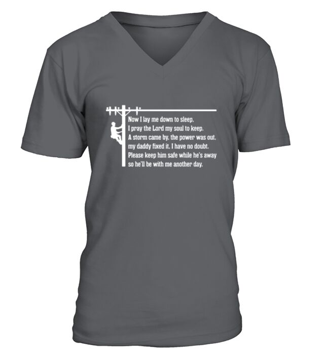 Lineman Prayer Daddy Safe V-Neck T-shirt
