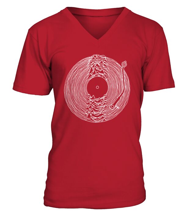 Joy Division Vinyl Unknown Pleasures Design V-Neck T-shirt