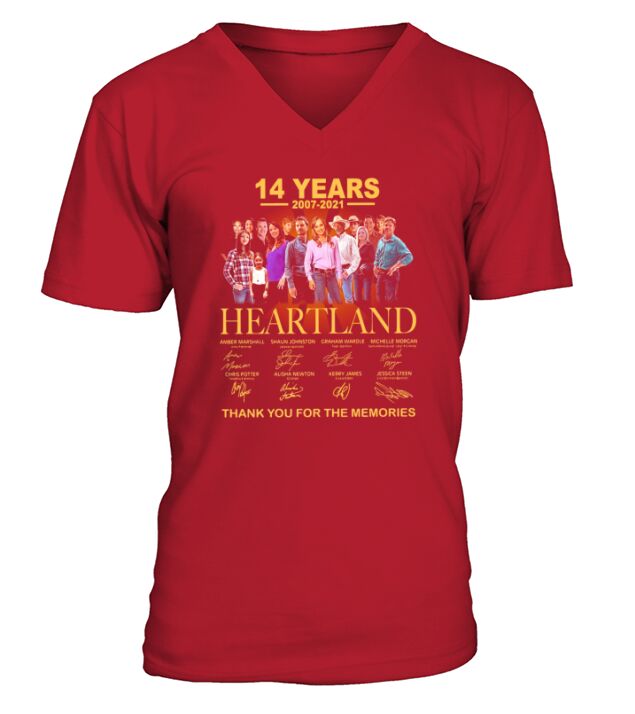 14 years of 2007-2021 Heartland thank you for the memories signatures shirt V-Neck T-shirt