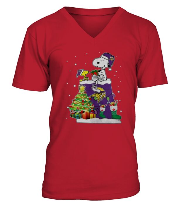 Minnesota Vikings  Christmas tree V-Neck T-shirt