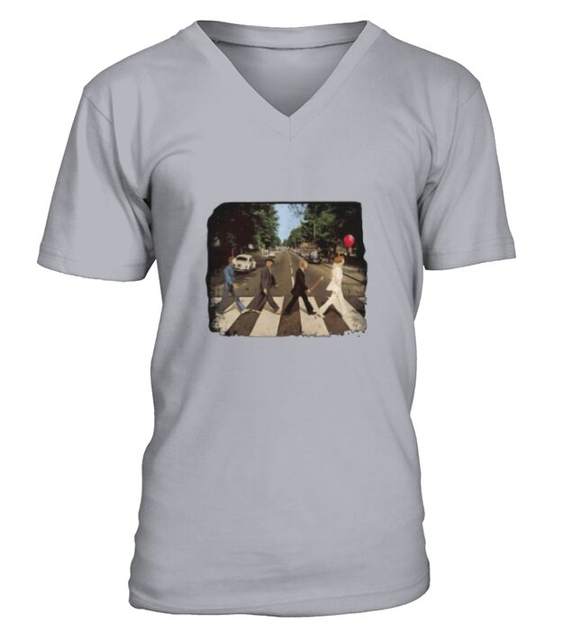 Horror film characters walking Abbey Road shirt V-Neck T-shirt